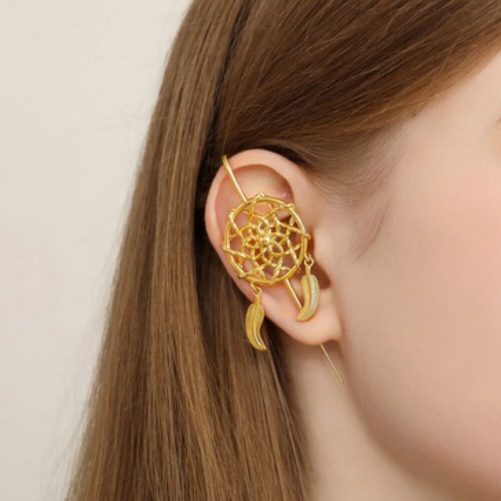 Oreylo Dreamcatcher Hook Earring - 14K gold Adjustable Hook